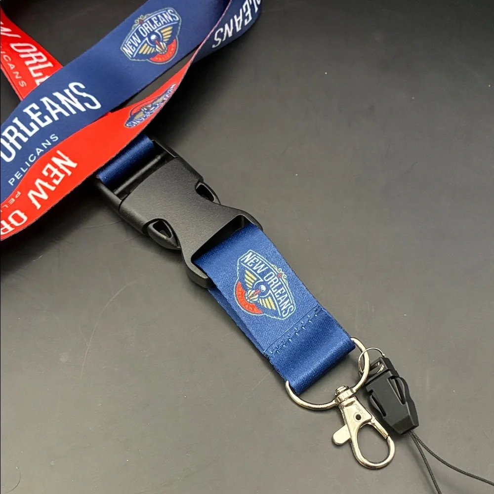 NBA New Orleans Pelicans Red and Blue Lanyard - Picture 2 of 2